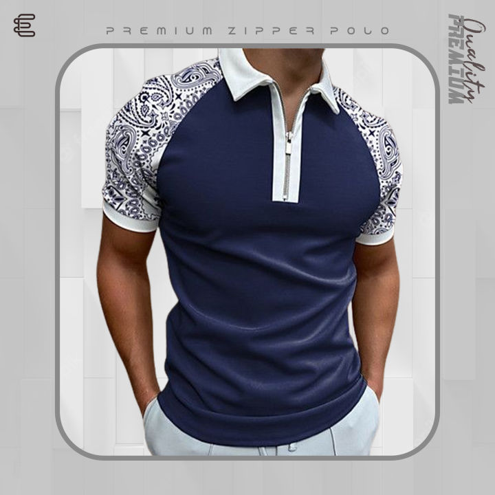 Ensign Stylish Zipper Polo Shirt - Clothes for Men