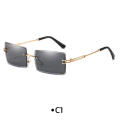 Sunglasses Square Glasses Rimless Shades Rectangle Sunnies Vintage Eyewear. 