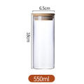 Eco-friendly Glass jar Sleek Transparent Bamboo lid Airtight Versatile Sealed canister for Kitchen accessories Loose tea. 