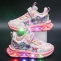 Fashion New Style Children Led Shoes Popular Brand Kids Girls Sneakers Disney Elsa Princess Lighting Shoes Casual Sports Shoes.