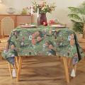 New vintage oil painting style tablecloth, TV cabinet cover towel, American jacquard cotton linen cover cloth, household rectangular tablecloth. 