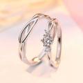 Crystal Couple Heart Ring For Lovers Men Women - Ring For Girls - Ring S.