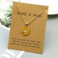 Trendy Sun Flower Daisy Necklace for Women - Pressed Flower Jewelry Dainty Chain Necklaces for Girls Simple Stylish New Collection - Pendant Necklace for Women New Collection. 
