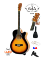 Takla Folk Guitar Y-01 40-Inch Plywood Bright Plywood Beginner Notch Guitar With Bag,Strings,Belt And Picks. 