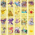 【7Rings Store】(New) New Pokemon card metal Vmax Pikachu gold v card CHILDREN'S game card. 