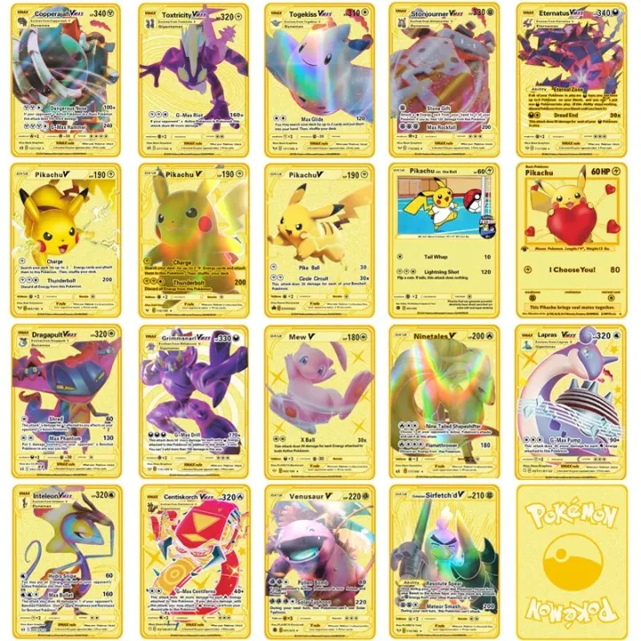 %E3%80%907Rings%20Store%E3%80%91(New)%20New%20Pokemon%20card%20metal%20Vmax%20Pikachu%20gold%20v%20card%20CHILDREN'S%20game%20card%20-%20Image%202