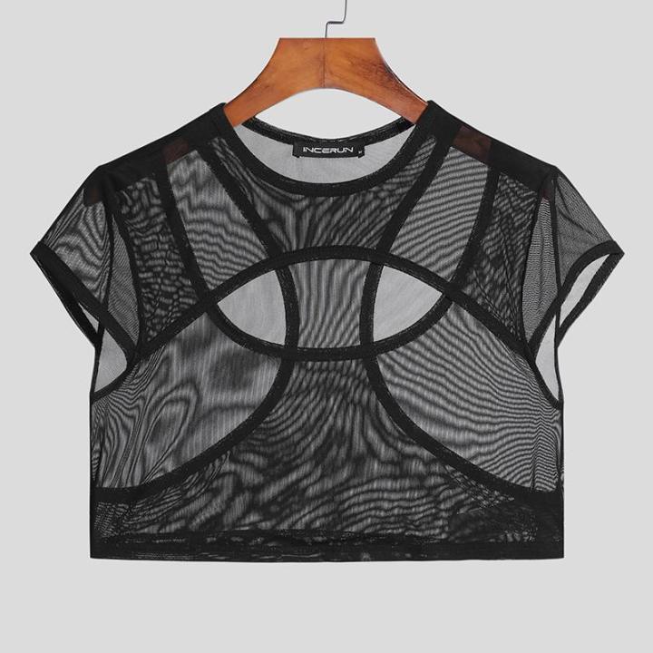Men%20T%20Shirt%20O-neck%20Hollow%20Out%20Short%20Sleeve%20Mesh%20See%20Through%20Sexy%20Crop%20Tops%20Men%20Streetwear%20Skinny%20Camisetas%20S-5XL%20-%20Image%202
