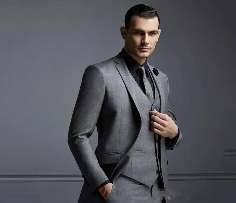 New Grey Mens Suit Groom Suit Cheap Formal Man Suits for Wedding