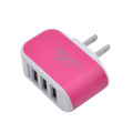 Universal 3 USB Multi-Port Wall Home Charger US Plug Wall Adaptl er Cube Block AC 110-220V 5V Candy Color Travel Charger Adapter. 