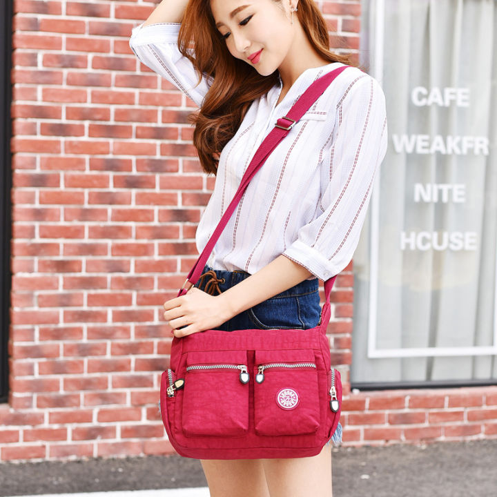 【Event】Zhuo Ku 2020 New Washed Nylon Bag Canvas Women's Bag One Shoulder Crossbody Handbag Mommy Bag