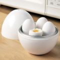 Kitchen Cooking Tool 4 Grids Egg Shape Microwave Egg Steamer White Egg Boiler Quick Microwave Boiled Egg Maker Breakfast. 