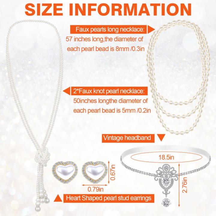3Pcs%20Vintage%20Court%20Style%20Gatsby%20Jewelry%20Set%20Women%20Girls%201920s%20Vintage%20Costume%20Pearl%20Earring%20Necklace%20Hair%20Band%20-%20Image%207