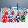 Disney Marvel Superhero PVC Keychain Cartoon Spiderman Hulk Thor Keyrings Cute Captain America Iron Man Keyholder Avengers Gift. 