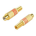 Harmony RCA Connector Plug,6-Pack RCA Female Plug Screws Audio Video In-Line Jack Adapter Gold Plated Solder Type,gold. 