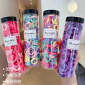 100 Pcs Baby Girl Elastic Hair Bands - High-Elastic Rubber Ties in Mixed Colors - Mini Ponytail Holders for Kids & Women".