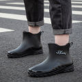 Rain Boots Men's Labor Protection Work Rubber Shoes Middle Tube Non-Slip Waterproof Kitchen Fishing Shoes Outdoor Rain Boots Soft Bottom Rain Shoes Men. 