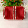 Silk Thread Reshmi Bangles with Stones For Girls and Women.