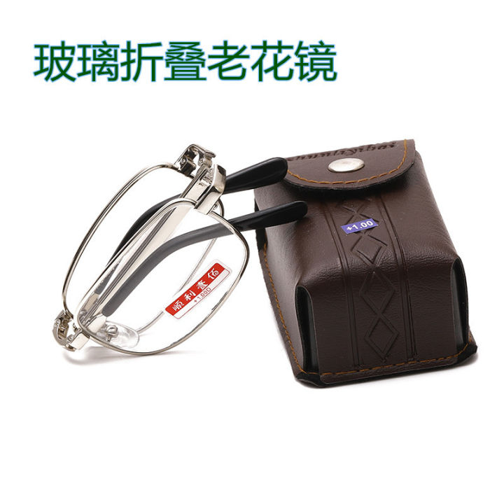 Glass folding reading glasses glass reading glasses for men and women comfortable and portable fashion hd reading glasses wholesale