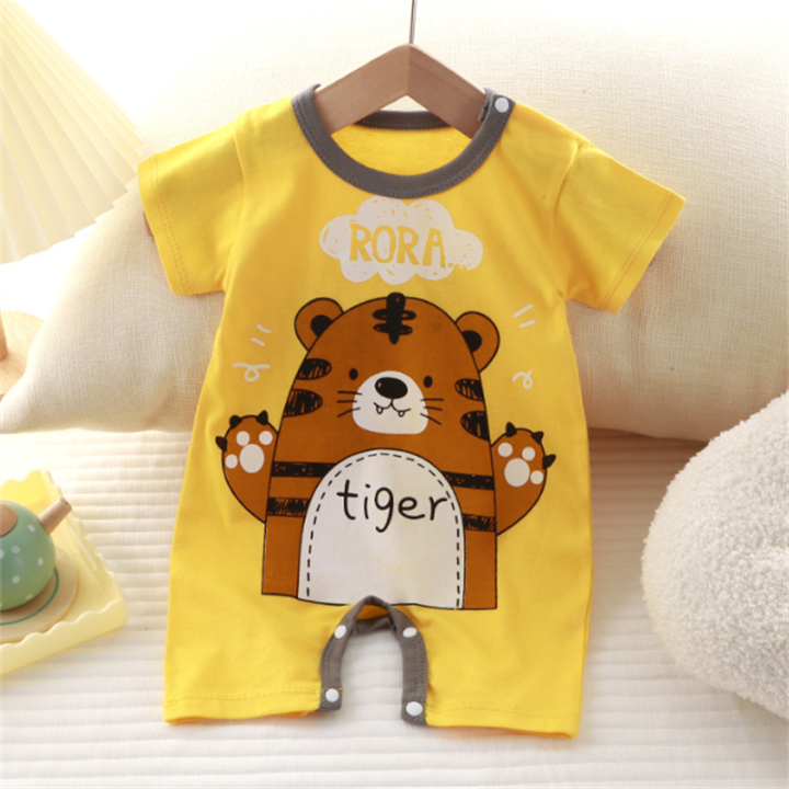 (Ready%20Stock)%20Summer%20Newborn%20Cotton%20Short%20Sleeves%20Bodysuit%20Korean%20Style%20Boys%20Baby%20Fashion%20Cartoon%20Pattern%20Printed%20Romper%20Infant%20Soft%20Comfortable%20Loose%20One-Pieces%20Jumpsuits%20-%20Image%205