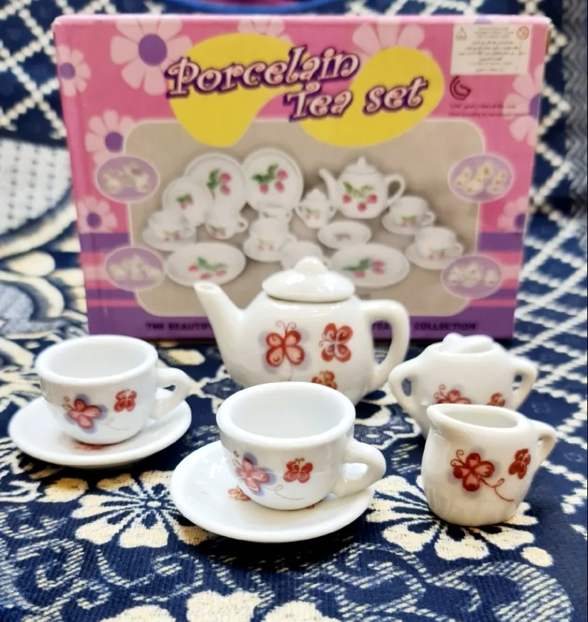 Ceramic Mini Porcelain Tea Set White toy for kids and home decoration Daraz .bd