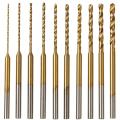 Micro-Twist Drill Bit Set - 10Pcs 0.6mm-2.2mm Tiny Drill Bit 2.35 Shank HSS Mini Engraving Drill Bits Hole Drilling Tool. 