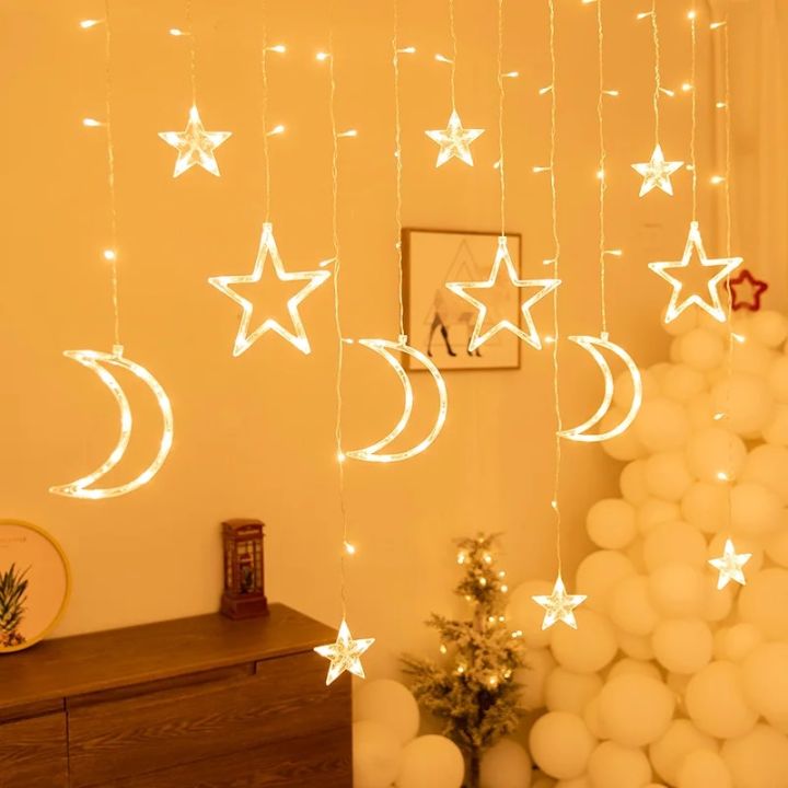 Moon Star Led Curtain Garland String Light EID Mubarak Ramadan ...