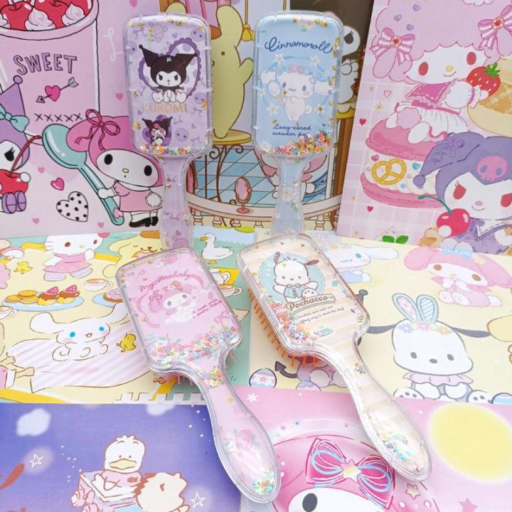 Sanrio%20Hair%20Brush%20Kuromi%20My%20Melody%20Kawaii%20Handle%20Combs%20Hello%20Kitty%20Cartoon%20Flowing%20Sand%20Series%20Comb%20Hair%20Cute%20Gifts%20for%20Children%20-%20Image%204