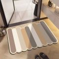 Cross-border modern simple color block diatom mud floor mat household anti-slip wear-resistant mat bathroom toilet door mat. 