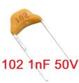 10Pcs- 102 Multilayer Ceramic Capacitor 0.001uF 102 1nF 50V Monolithic Ceramic Chip Capacitor 5.08mm MLCC Electrical Circuitry & Parts. 