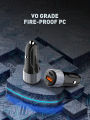 LDNIO 36W Fast Car Charger, Type-C & USB-A Charging Port, USB Car Charger with USB-A to Type-C Cable.