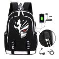 Anime Bleach Ichigo Kuro USB Port Backpack Luminous Book Bag Rucksack Student School Bag For Boys Girls Kids Travel Mochila. 