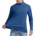 MAGCOMSEN UPF50 Men's T-shirt UV Sun Protection Long Sleeve Hiking Fishing Shirts Quick Dry 1/4 Zip Summer Pullover Workout Tops.