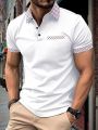New 2024 High Street CARTELO Street Leisure Business 3D Print Flip Collar Business Men's Short sleeved POLO Shirt. 