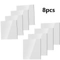 4/8Pcs Acrylic Mirrors Set Self Adhesive Mirror Tiles 2mm Thick Flexible Unbreakable Mirror Sticker Square Mirror Wall Stickers. 