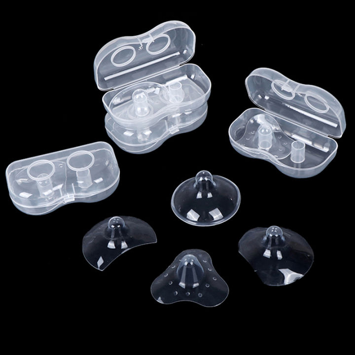 2 Piece Nipple Shield with Carrying Boxes Breastfeeding Nipple