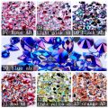 Mixed 300pcs Crystal Clear AB Rhinestones DIY Non Hotfix Flatback Acrylic Nail Stones Gems For 3D Decorations. 