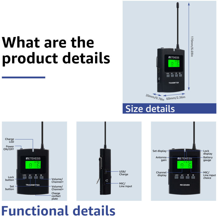 Retekess%20TT124%20Two-way%20Tour%20Guide%20Audio%20System,%20Lapel%20Microphone,%20Rechargeable%2013%20Channel%20Wireless%20Explanation%20System,%20For%20Factory%20,Conference,Tourism,%20Museum,%20Church,%20Hajj%20and%20Umrah%20-%20Image%202