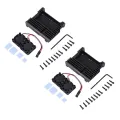 2X for Raspberry Pi 4 Aluminum Case with Dual Cooling Fan Metal Shell Black Enclosure for Raspberry Pi 4 Model B. 