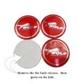 【Toy life hall】4Pieces Car Wheel Rim Center Sticker Decoration for Wolf Logo Tire Hub Cap Emblem Accessories for Focus Kuga Ecosport Ranger Mustang Everest. 