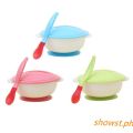 Baby Toddler Sucker Bowl Set with Spoon Training Eating Bowl boy girl Utensil kids Baby Dinnerware Suction Bowl Newborn Baby Food Baby Feeding Bowls With Spoon. 