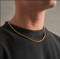 Stylish Men Stainless Steel Flat Snake Neck Chain.