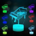 【Cathery Baby Store】Creative Music Piano Musical instrument 3D Lamp LED USB Mood Night Light Touch Remote Luminaria Table. 