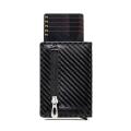 Bycobecy Custom Rfid Smart Wallet Carbon Fiber Credit Card Holder Men Leather Wallet Minimalist Wallet Coins Pocket Zipper Purse. 