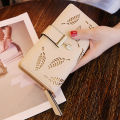 Women's Wallet high quality material Long lasting use Fashionable Clutch Bag Hollow Leaves Zipper Buckle Wallet Women's Bag.