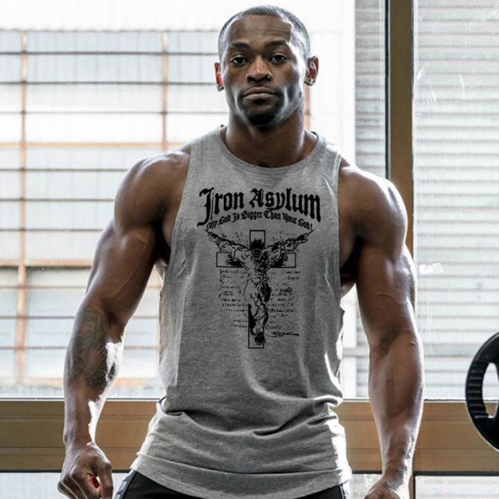 Fashion Cotton Sleeveless Shirts TaTop Men Fitness Shirt Mens Singlet Bodybuilding Workout Gym Vest Fitness Men Daraz .bd