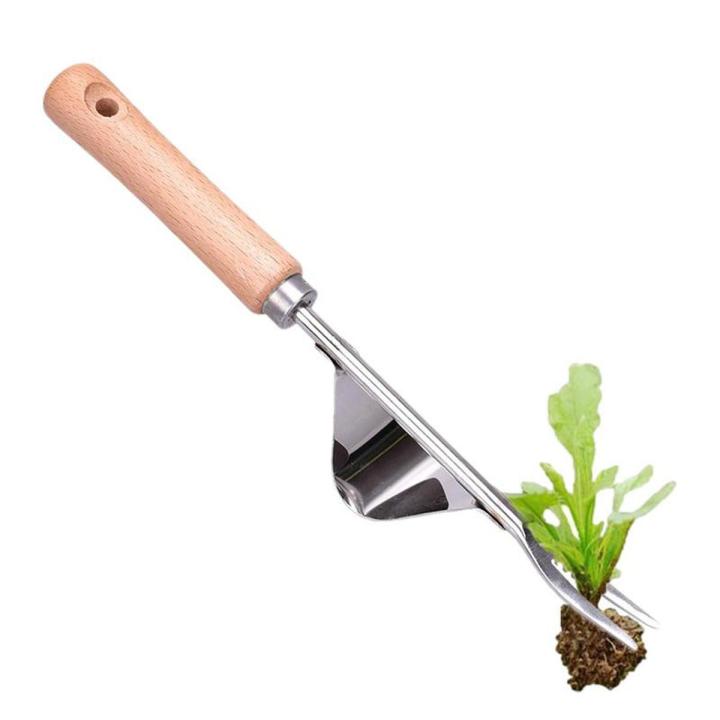 Steel Root Extractor Wooden Hand Weeder Removal Machine Puller Garden Grass Puller Long Handle Tools Removing Tool