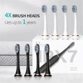 Rechargeable Sonic Electric Toothbrush for Adults and Kids, Deep Cleaning Whitening Toothbrush with 4 Replacement Brush Heads, 6 Brushing Modes, Smart 2-Minute Timer and IPX7 Waterproof Design.