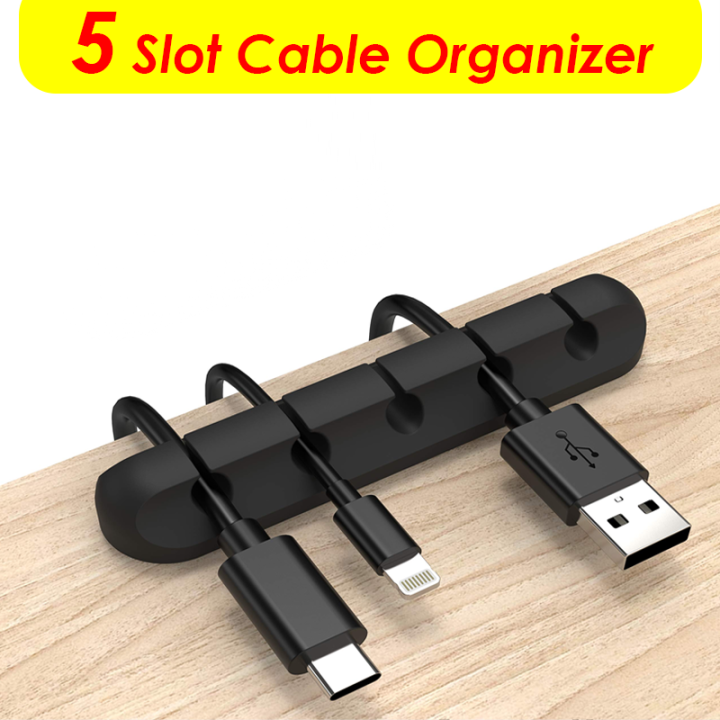 Cable Organizer 5 Slot CO-7S Zymak Silicone Cable Organizer For Charging Cable Usb Data Cable Fast Charger Magnetic Cable winder box storage