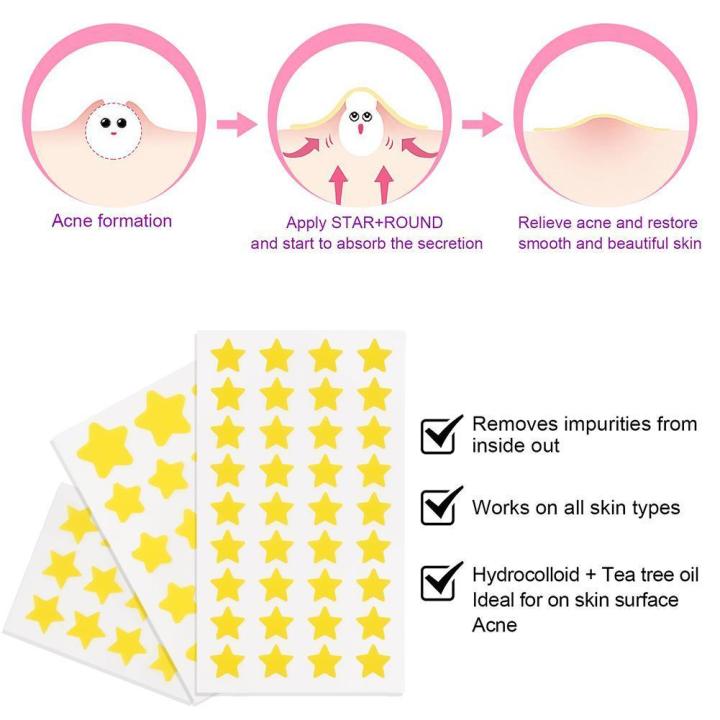 Star%20Acne/Pimple%20Patch,%20Yellow%20Star%20Shaped%20Acne%20Absorbing%20Cover%20Patch,%20Invisible%20Hydrocolloid%20Acne%20Patches%20For%20Face%20Acne%20Dots%20FeeoiF%20-%20Image%204