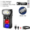 Multi-function portable mini keychain light led high bright flashlight dual light source outdoor camping fishing tool head lamp. 